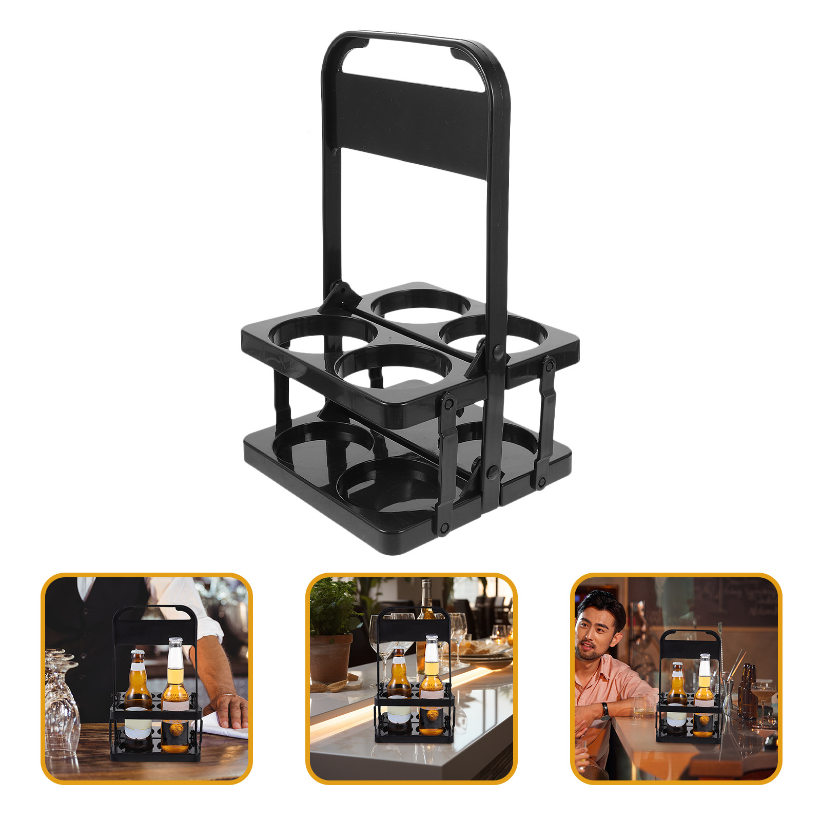 Wine Beer Delivery - Folding Beer Basket Compact Drink Holder