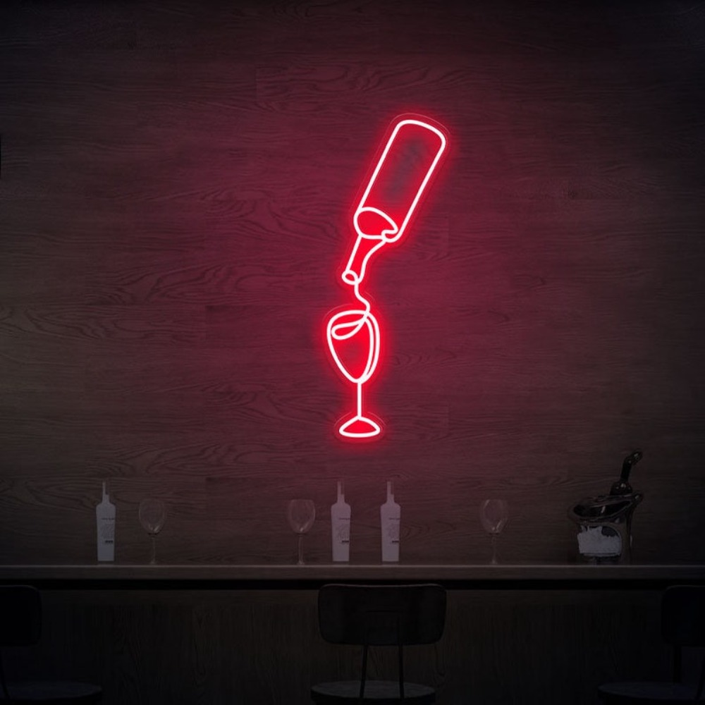 Wine Led Neon Sign lights USB  - огляд і ціна Wine In Beer Store