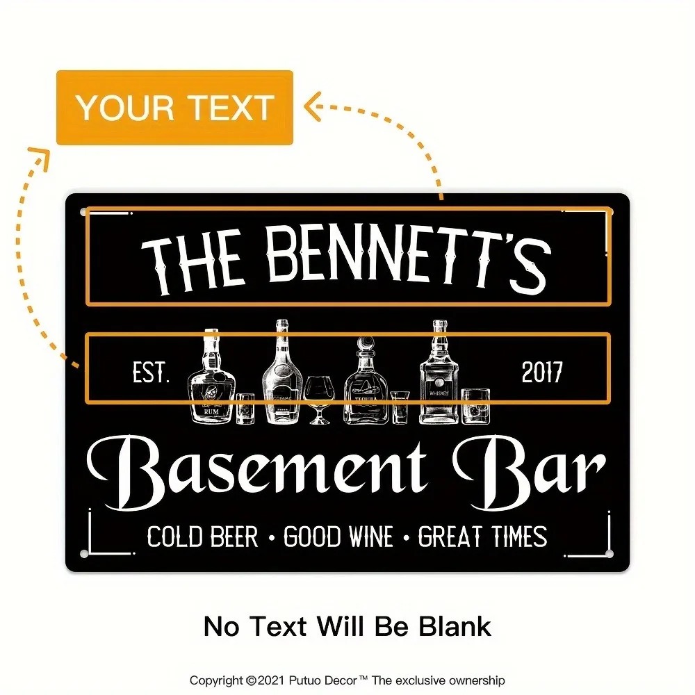 CIFbuy Basement Bar Metal Sign - огляд і ціна Wine Beer Name