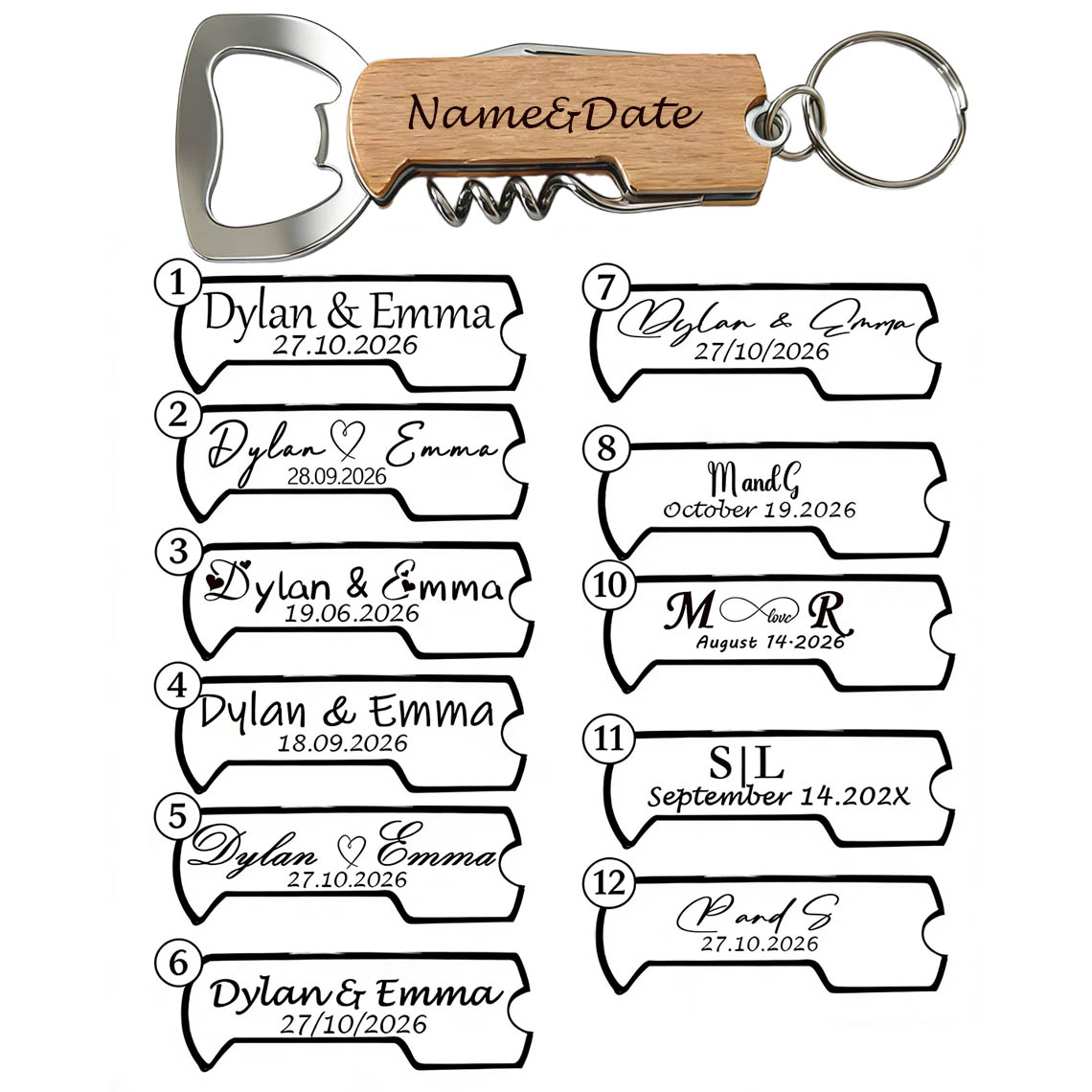 10pcs Custom Colorful Logo Fav - огляд і ціна Wine Beer Name