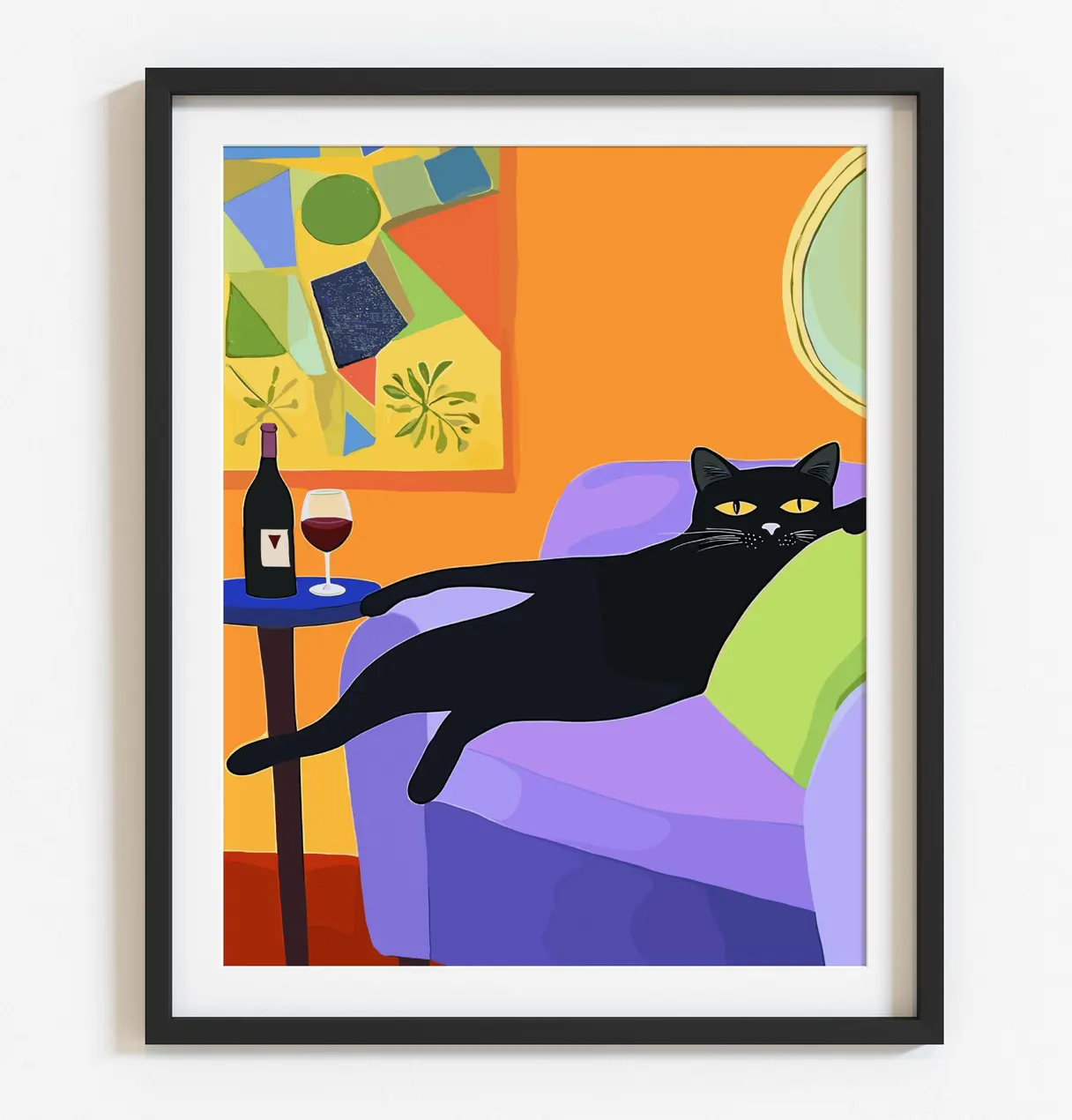 Retro Black Cat Wine Wall Art  - огляд і ціна Wine Beer Bar