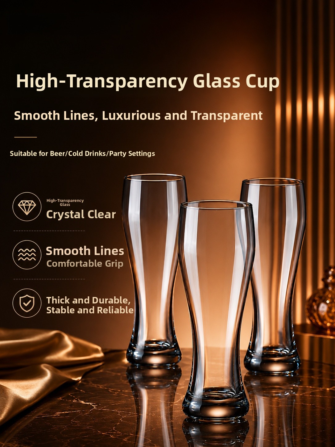 Large Capacity Beer Glass Crys - огляд і ціна Craft Beer & Wine U-