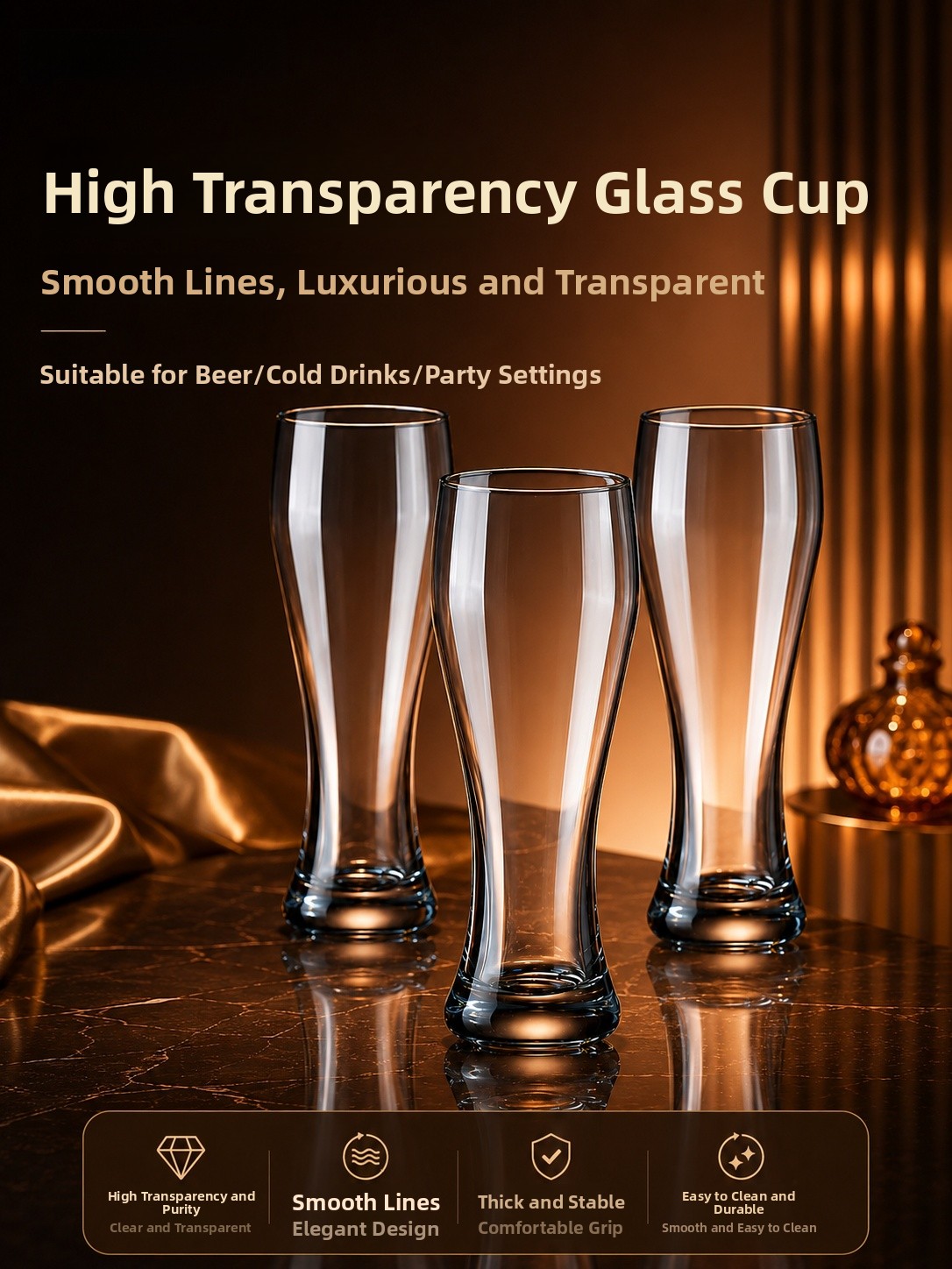 Large Capacity Beer Glass Crys - огляд і ціна Craft Beer & Wine U-
