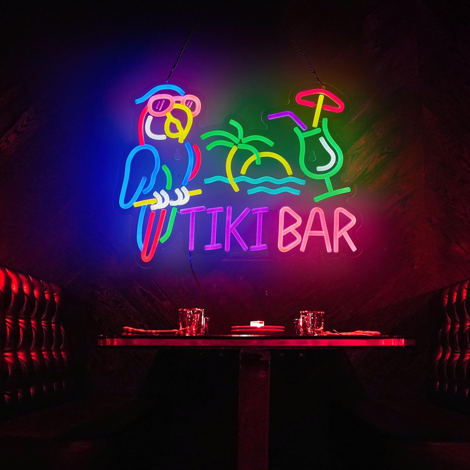 Tiki Bar Parrot Palm Tree Neon - огляд і ціна Beer & Wine Downtown