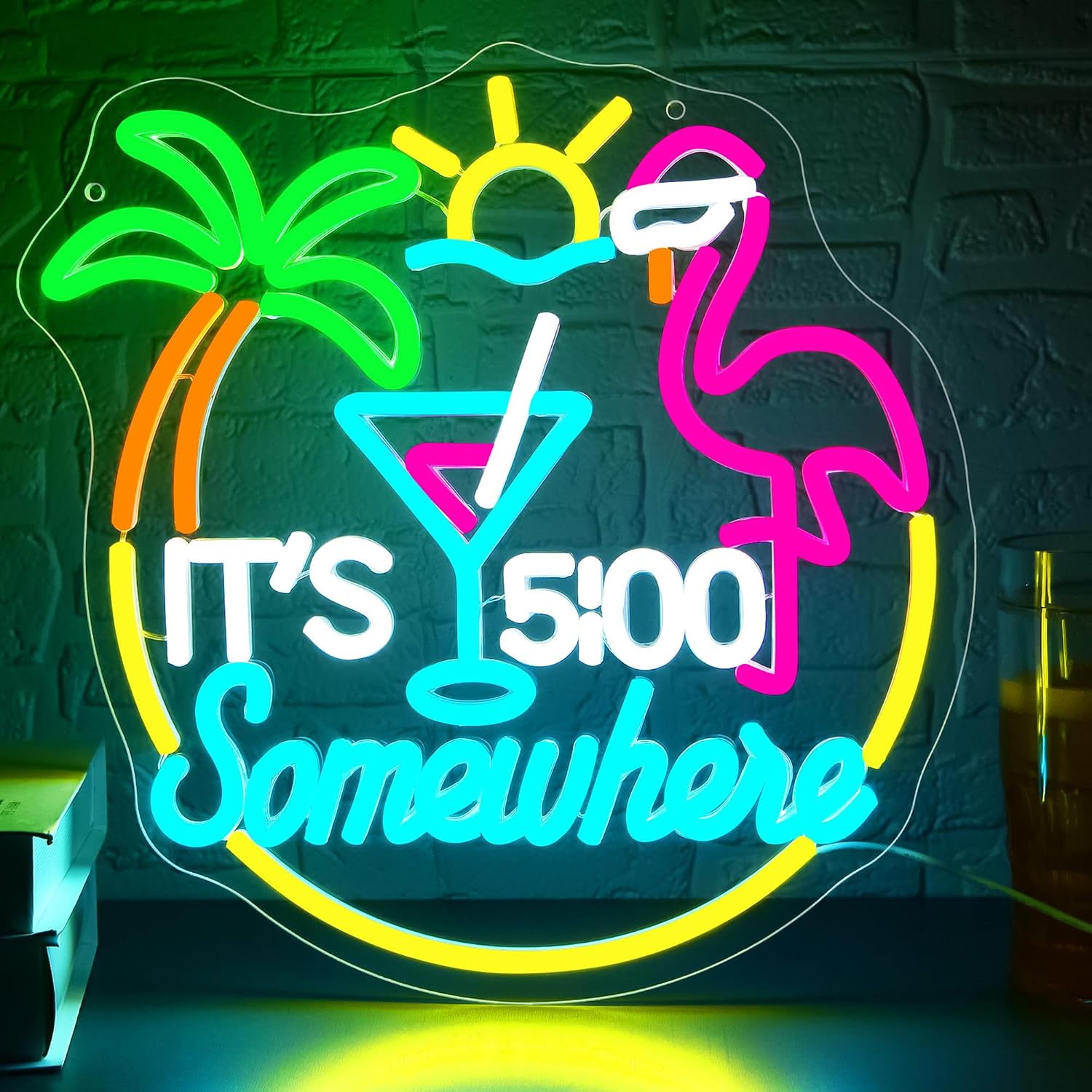 Tiki Bar Parrot Palm Tree Neon - огляд і ціна Beer & Wine Downtown